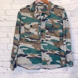 J. Crew Mercantile Green Camouflage Jacket Size Medium Excellent Condition